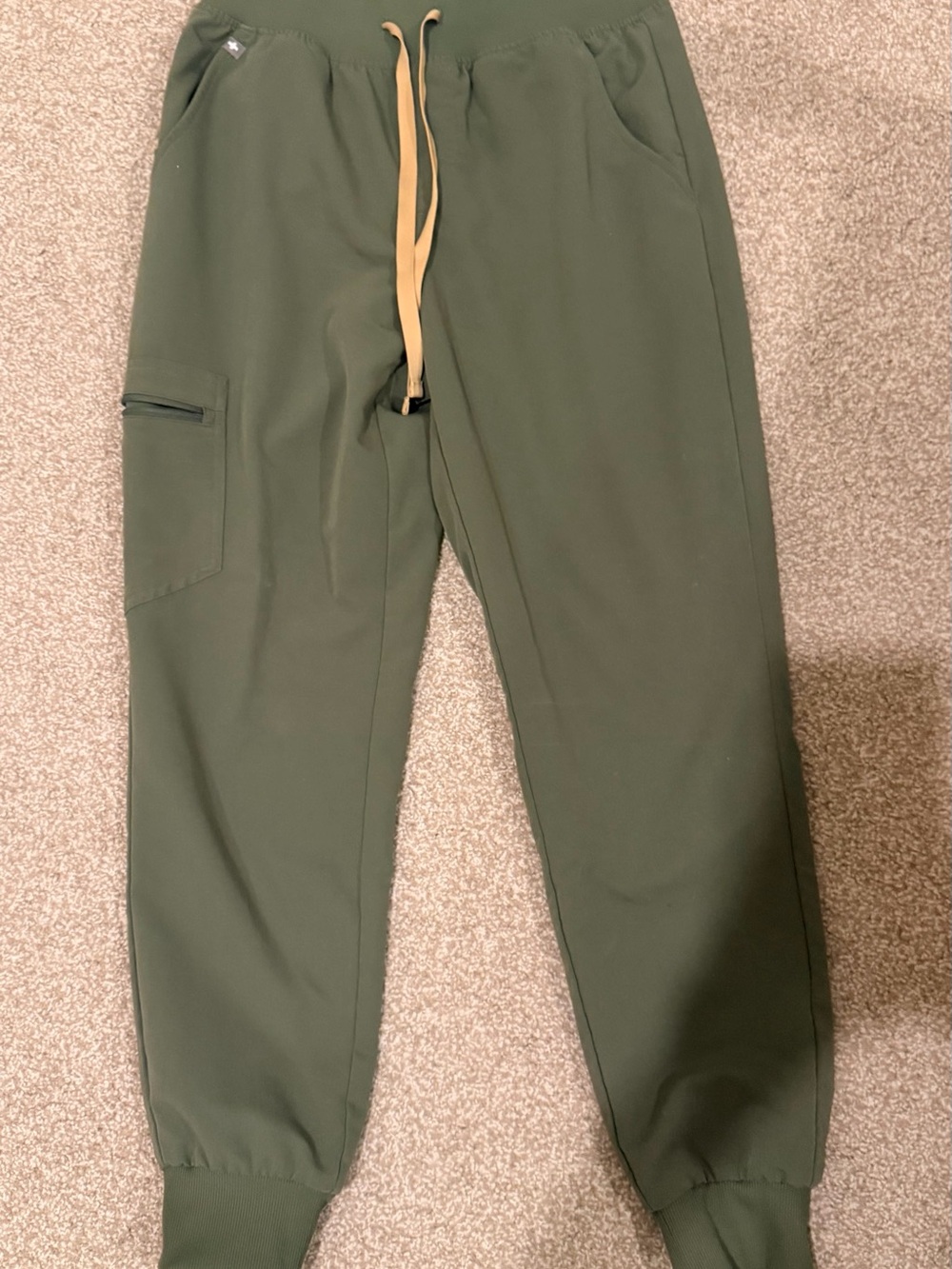 Figs Olive Green Joggers with Tan Drawstring PANTS ONLY